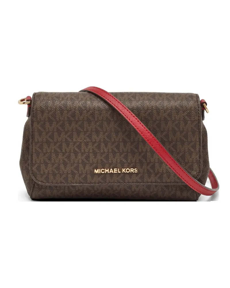 Michael Kors Jet Set monogram crossbody bag - Braun Braun