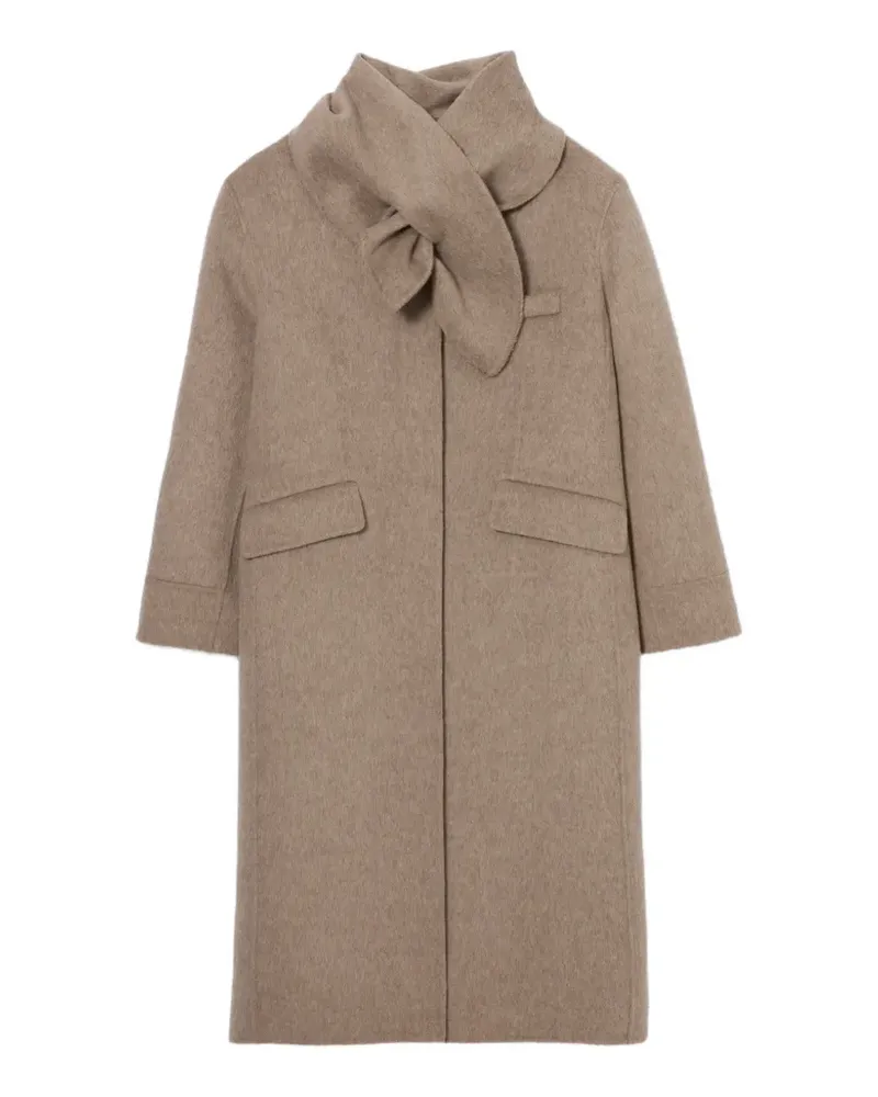 Claudie Pierlot Langer Mantel mit Schalkragen - Nude Nude