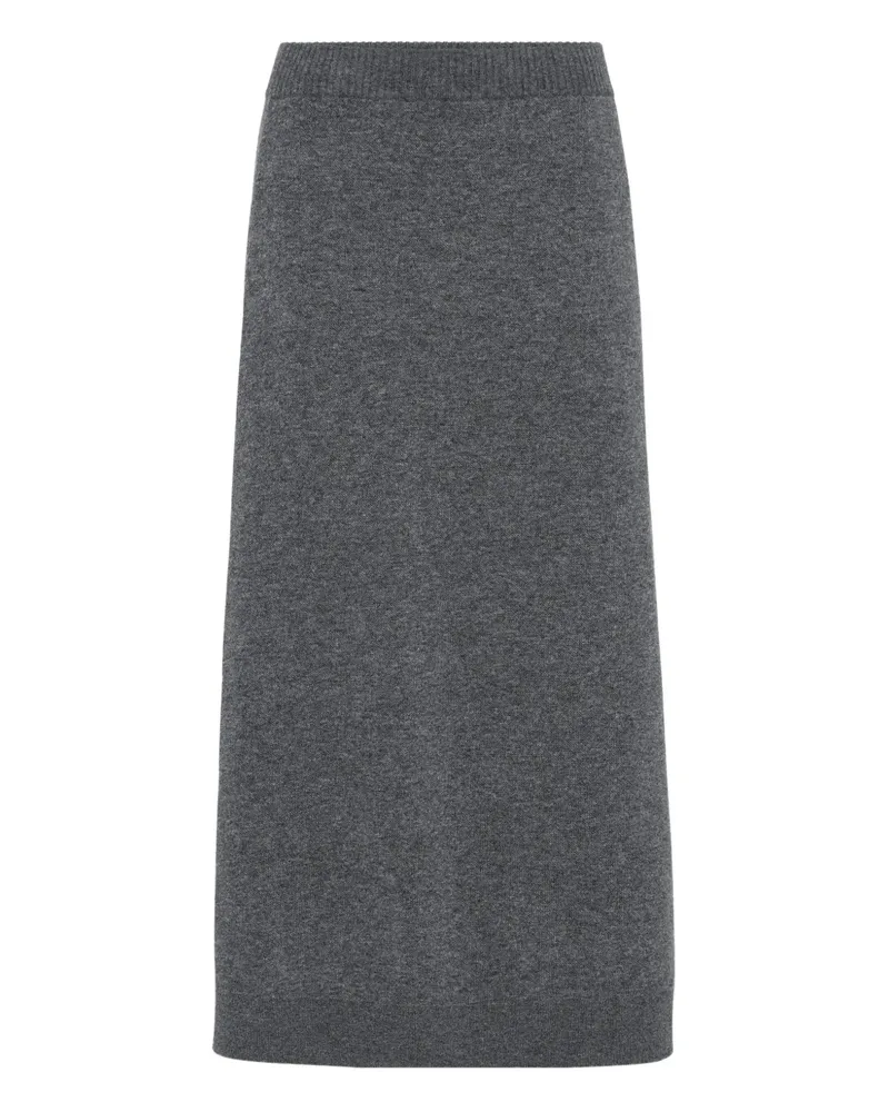 Brunello Cucinelli Gestrickter Midirock - Grau Grau
