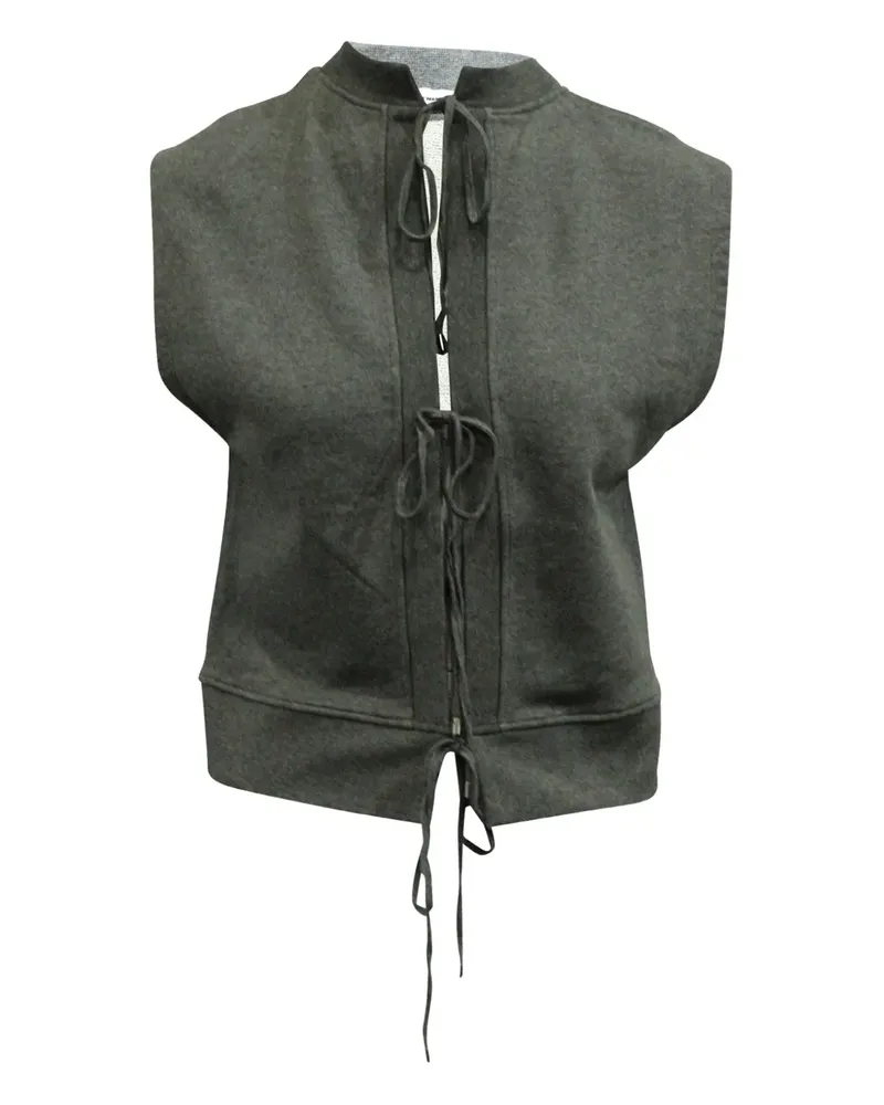 Alexander Wang tie-front cotton vest - Grau Grau