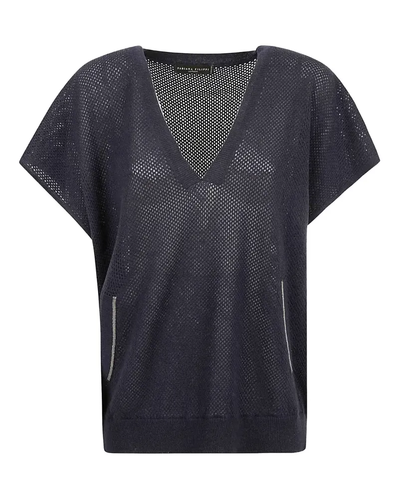 Fabiana Filippi Bluse mit V-Ausschnitt - Blau Blau