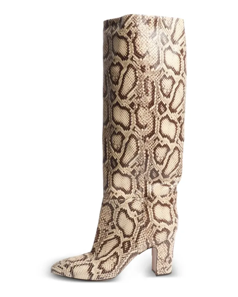 Paris Texas Kniehohe Stiefel mit Python-Effekt - Nude Nude
