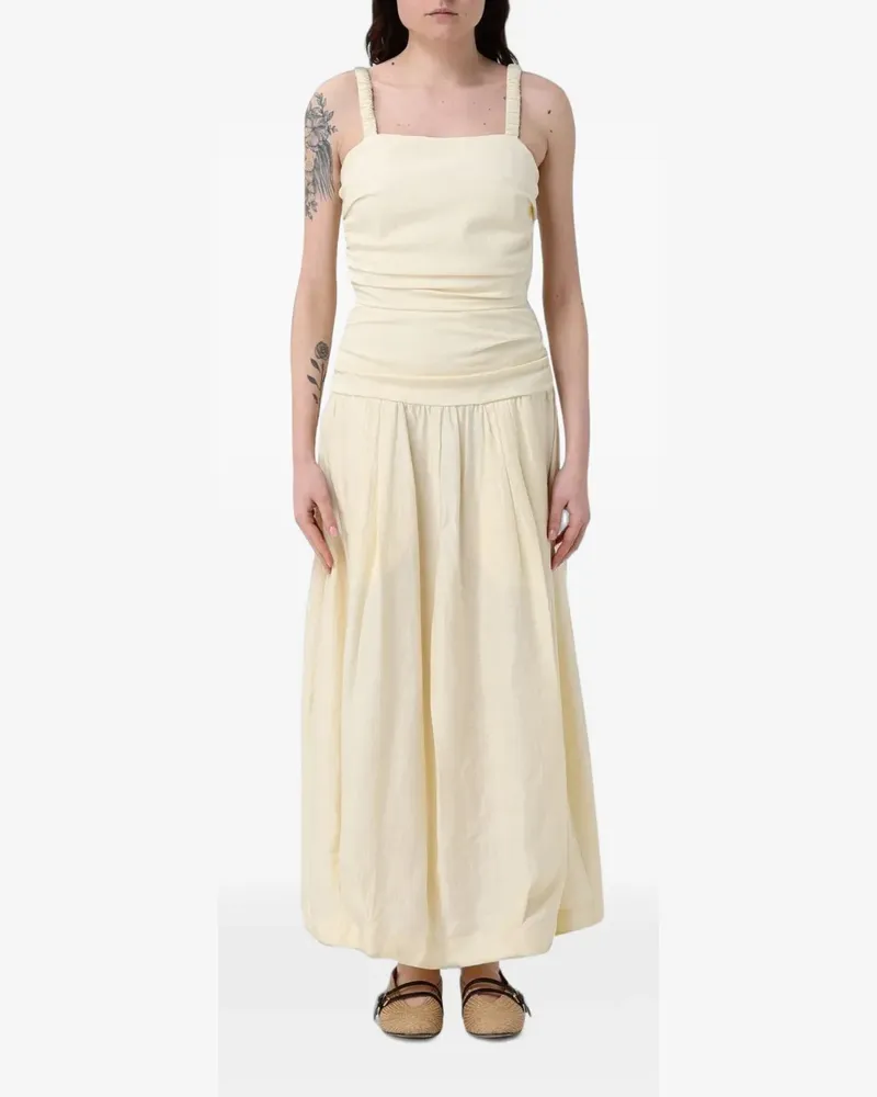 TELA bow-detail ruched maxi dress - Gelb Gelb