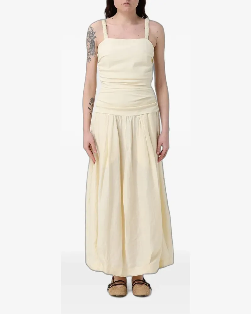 TELA bow-detail ruched maxi dress - Gelb Gelb