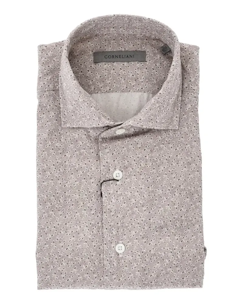 Corneliani patterned french-collar shirt - Rosa Rosa