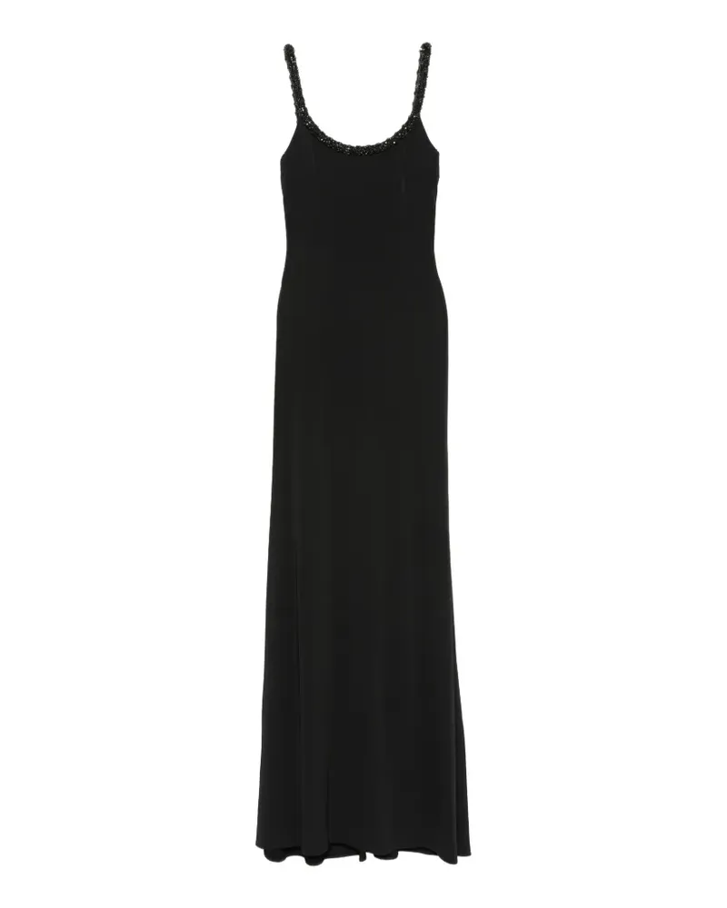 Elisabetta Franchi bead-embellished open-back maxi dress - Schwarz Schwarz