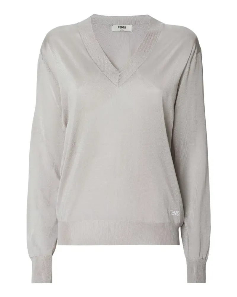 Fendi Pullover mit V-Ausschnitt - Grau Grau