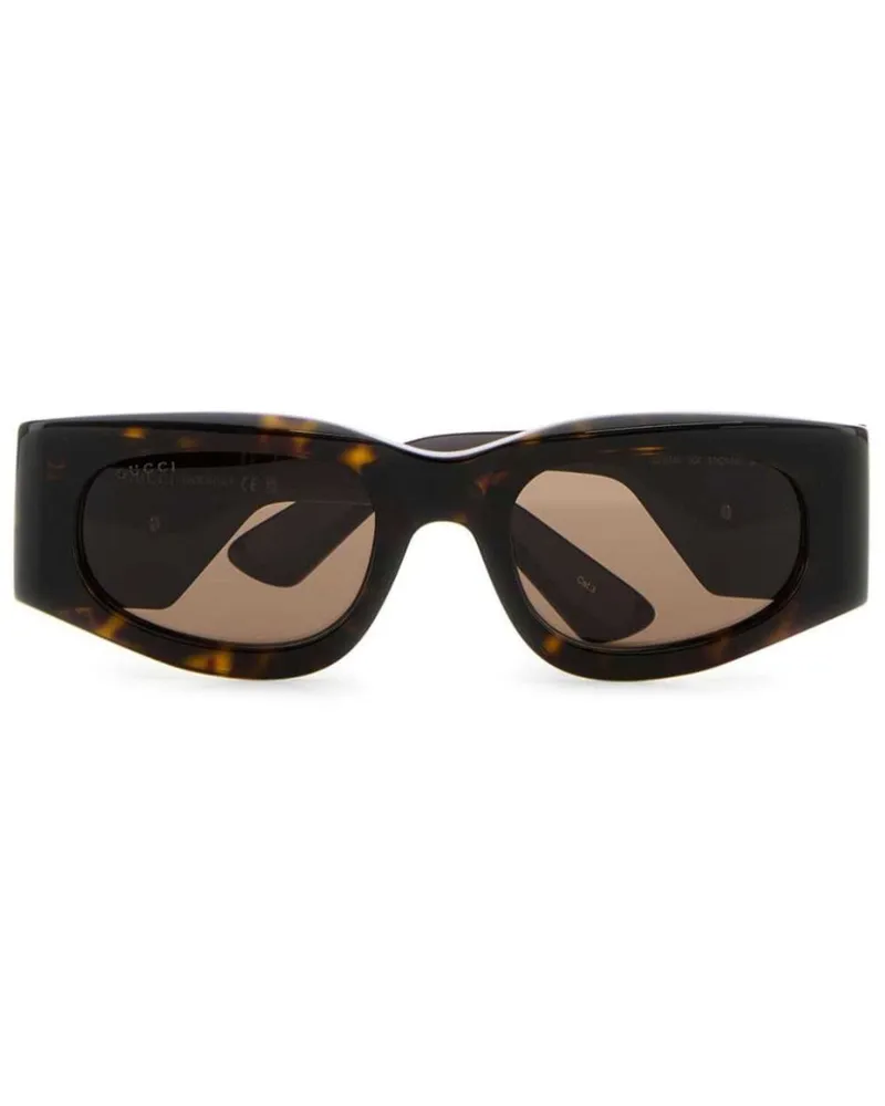 Gucci Eckige Brille in Schildpattoptik - Braun Braun