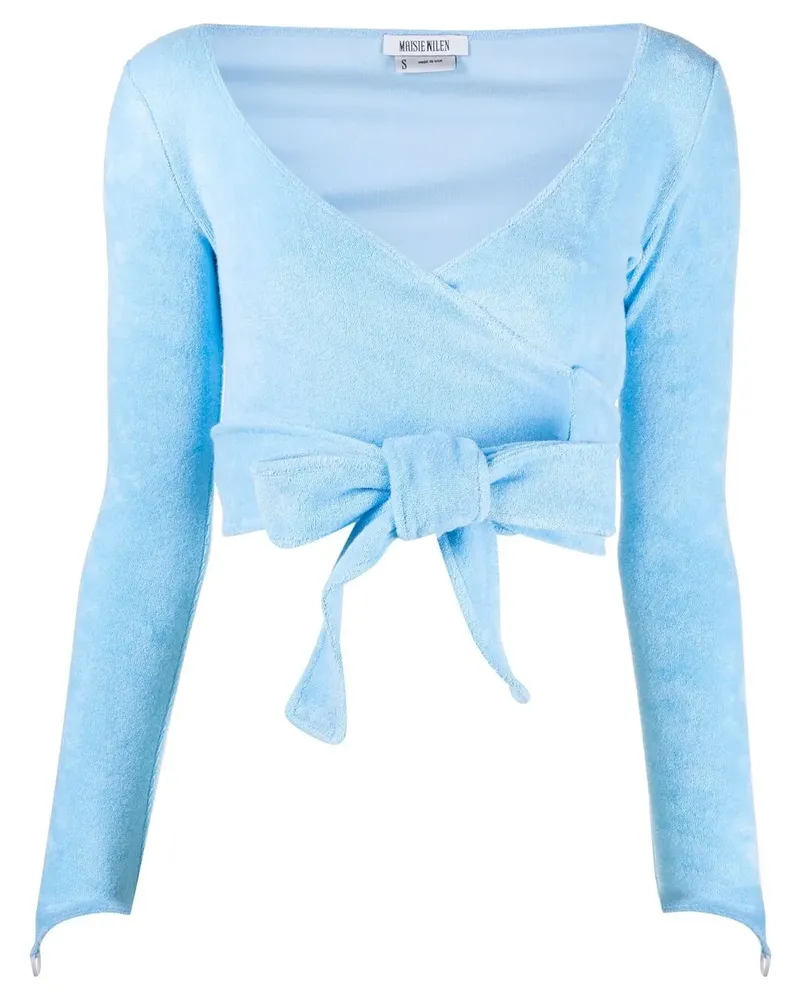Maisie Wilen Gestricktes Wickeloberteil - Blau Blau