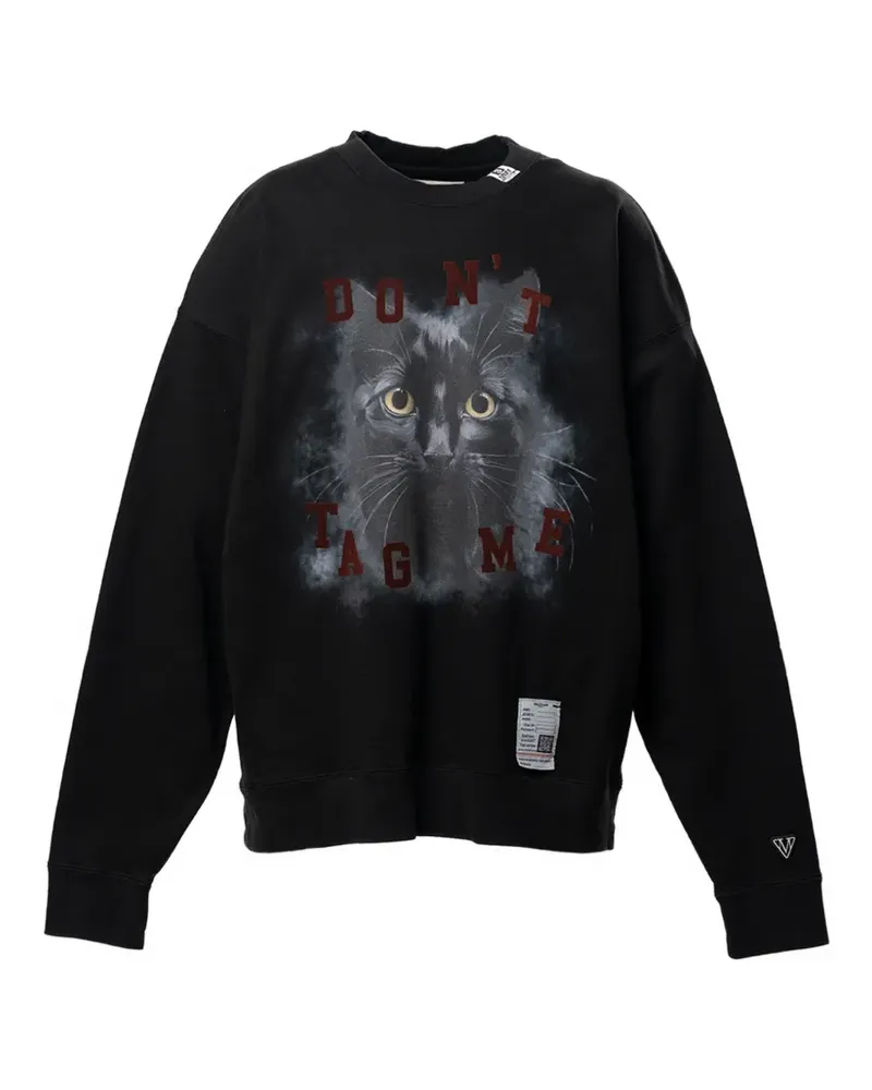 MIHARAYASUHIRO Sweatshirt mit Katzenprint - Schwarz Schwarz