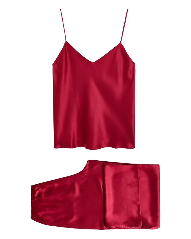 Olivia von Halle spaghetti-straps pyjama set - Rot Rot