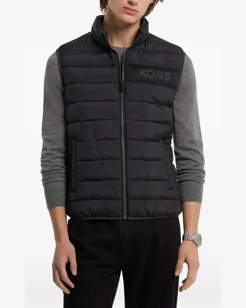 Michael Kors Gesteppte Weste mit Logo-Detail - Schwarz Schwarz