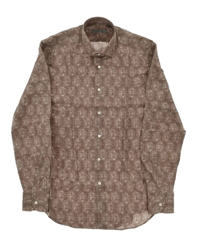 Corneliani Hemd mit französischem Kragen - Braun Braun