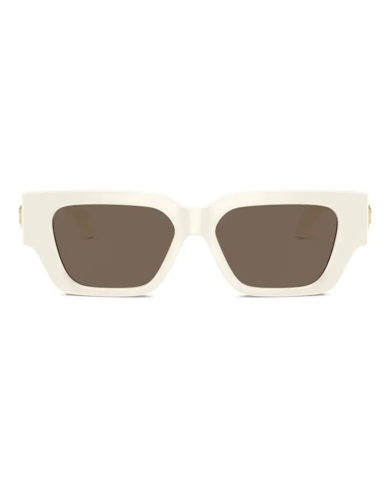 Versace Eckige Sonnenbrille mit Medusa-Detail - Weiß Weiß