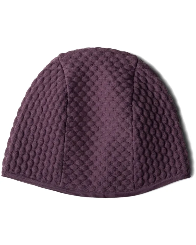 Prada Texturierte Strickbeanie Violett