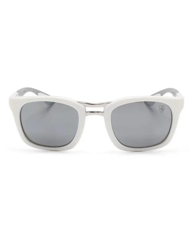 Ray Ban Sonnenbrille mit eckigem Gestell - Weiß Weiß