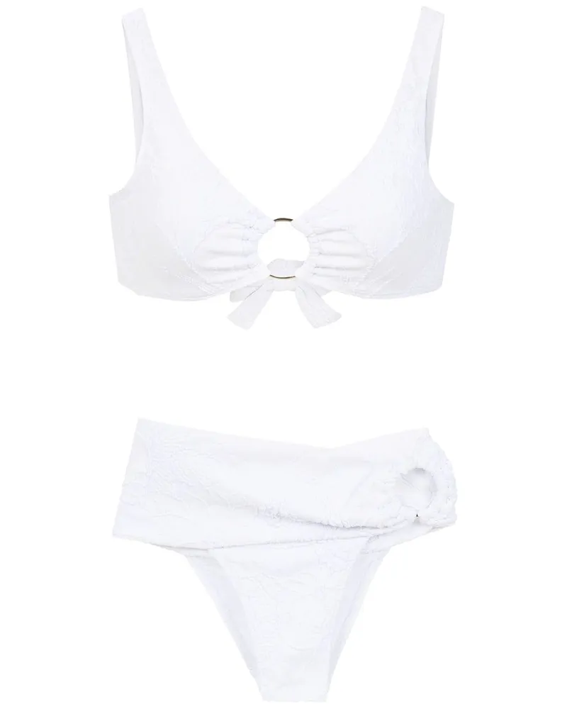 Amir Slama Texturierter Bikini - Weiß Weiß