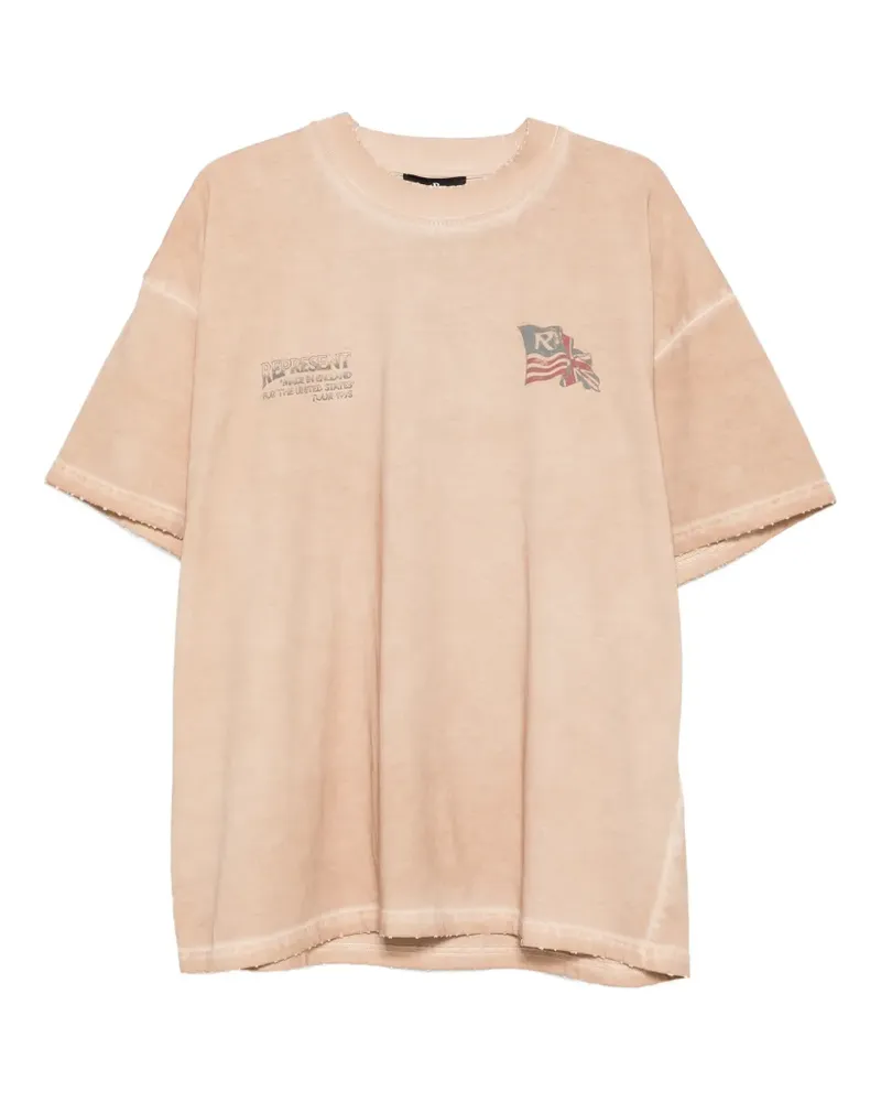REPRESENT T-Shirt im Distressed-Look - Nude Nude