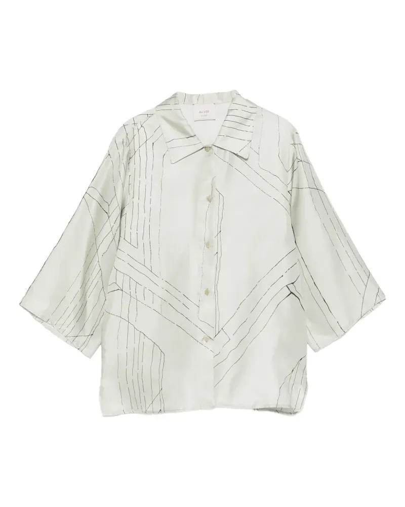 ALYSI Hemd mit grafischem Print - Grün Grün