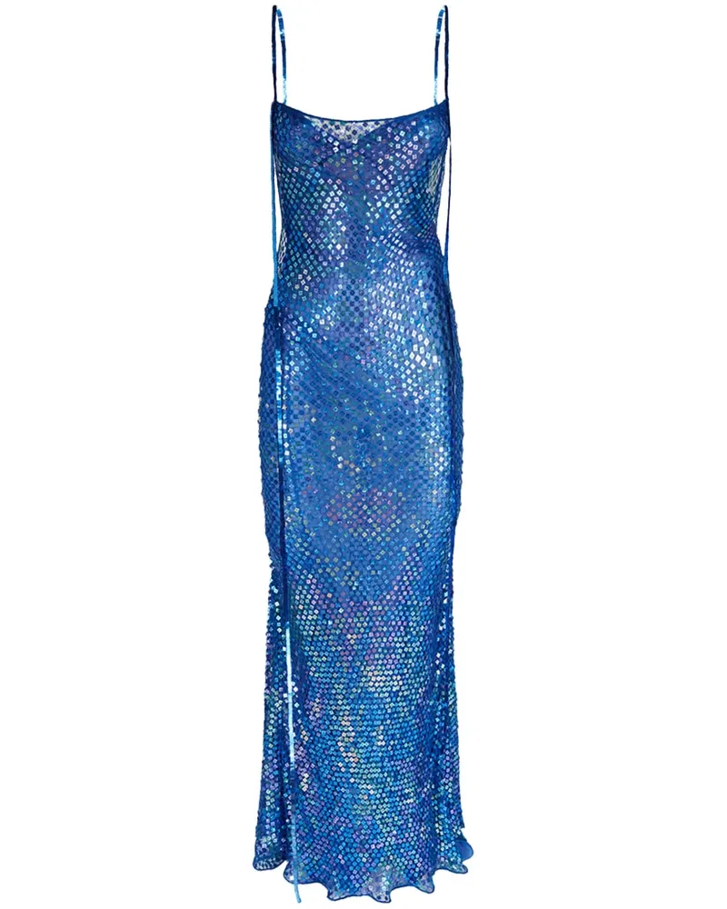 ATTICO Midikleid mit Pailletten - Blau Blau
