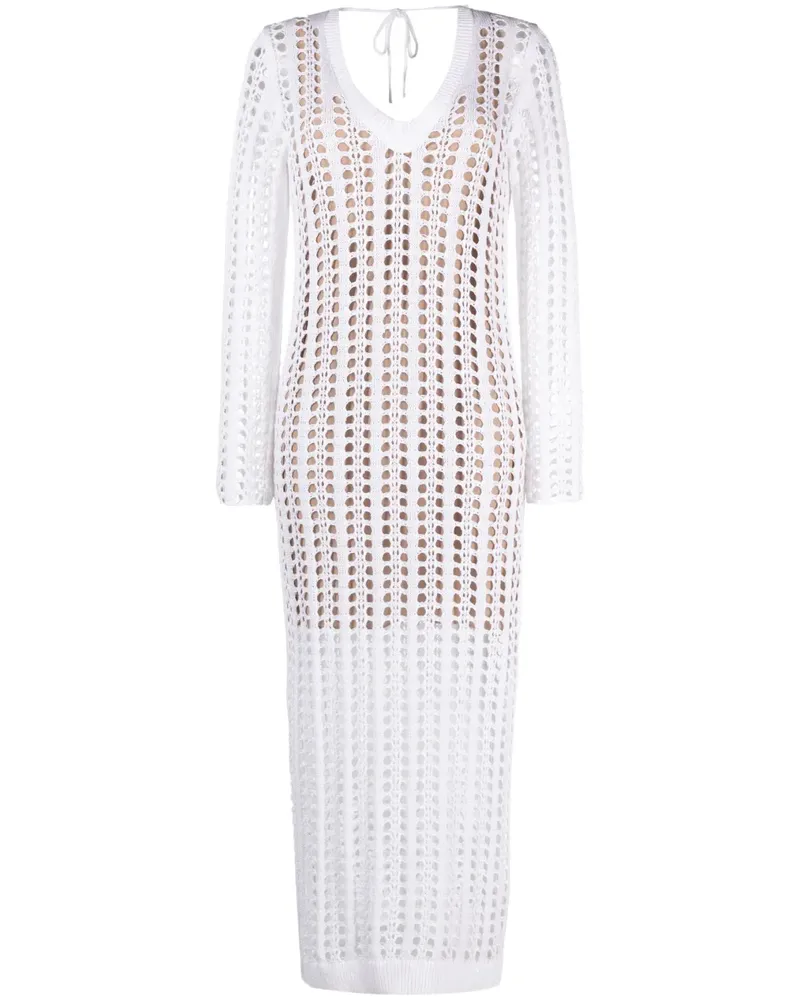 Brunello Cucinelli Kleid mit V-Ausschnitt - Weiß Weiß