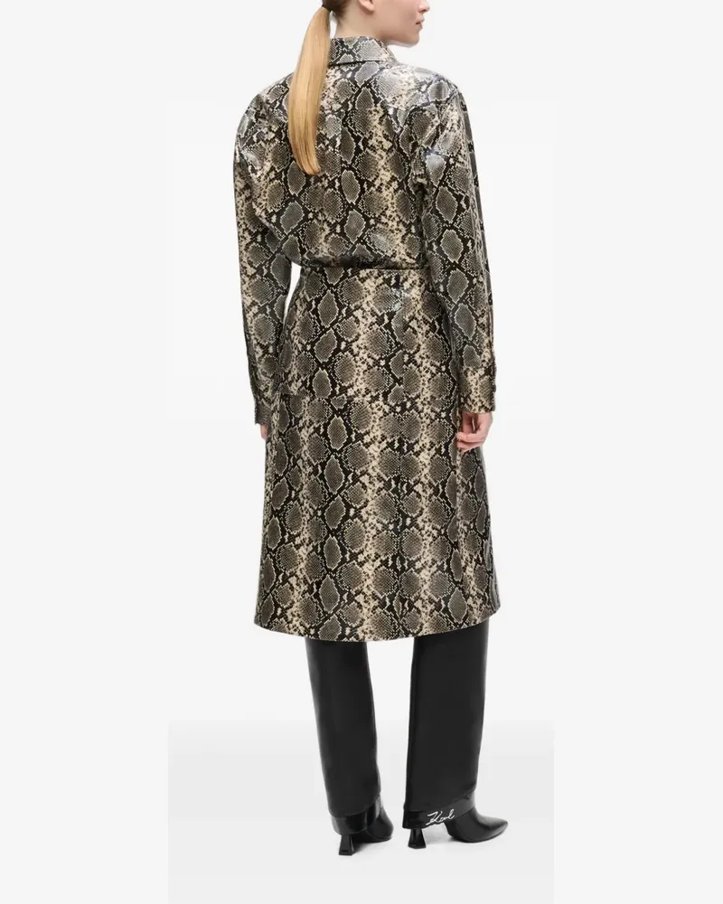 Karl Lagerfeld Midirock aus Faux Python - Grau Grau
