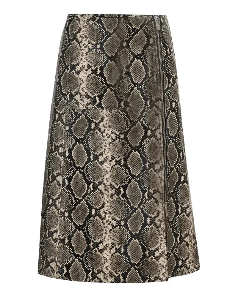 Karl Lagerfeld Midirock aus Faux Python - Grau Grau