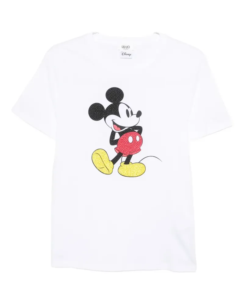 Liu Jo Mickey Mouse rhinestone-embellished T-shirt - Weiß Weiß