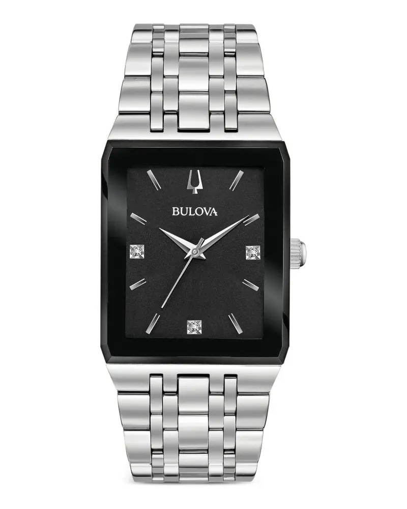 BULOVA stainless steel diamond 30.5mm watch - Silber Silber