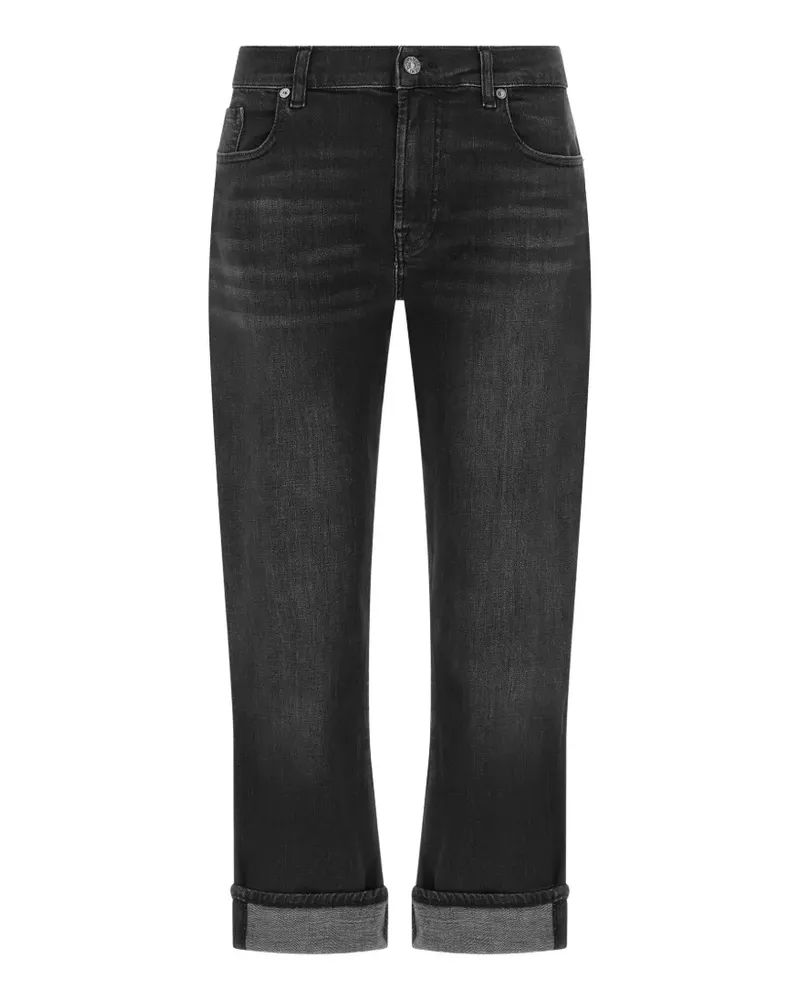 7 for all mankind Relaxed Skinny turned-up jeans - Schwarz Schwarz