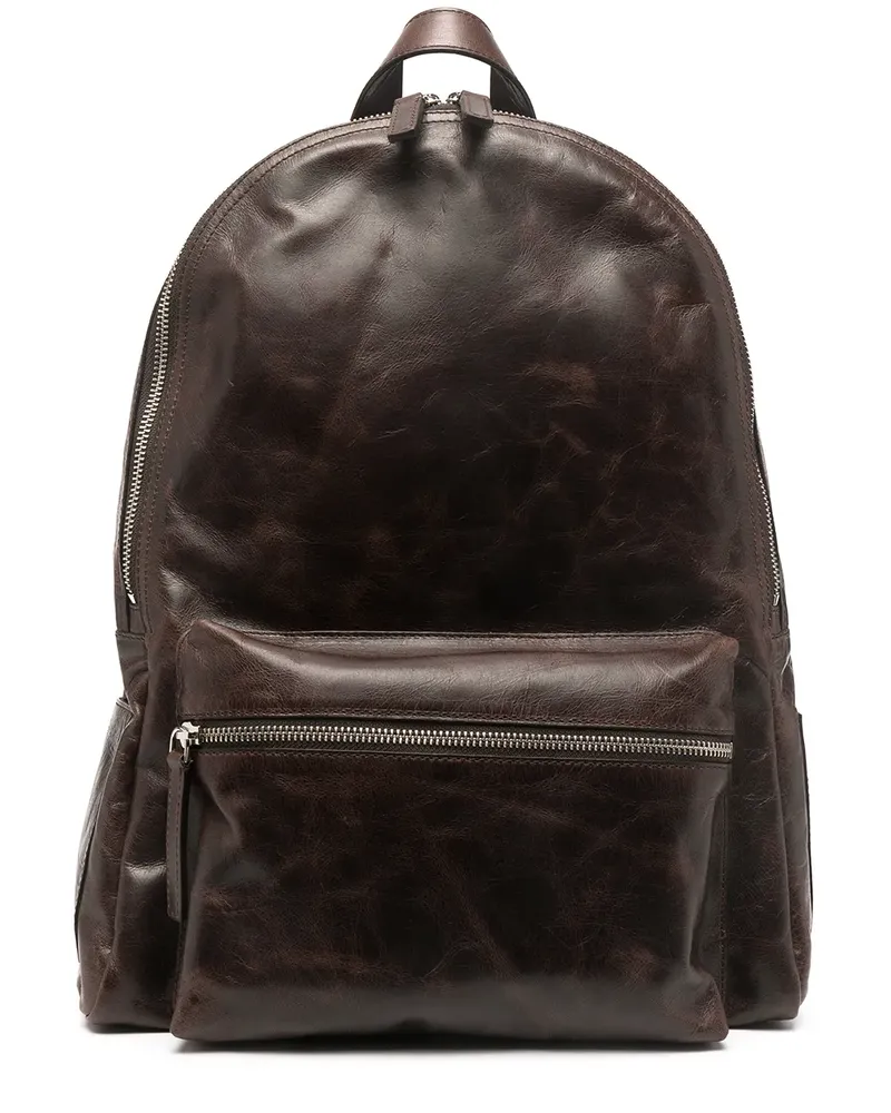 Orciani Rucksack mit Risseffekt - Braun Braun