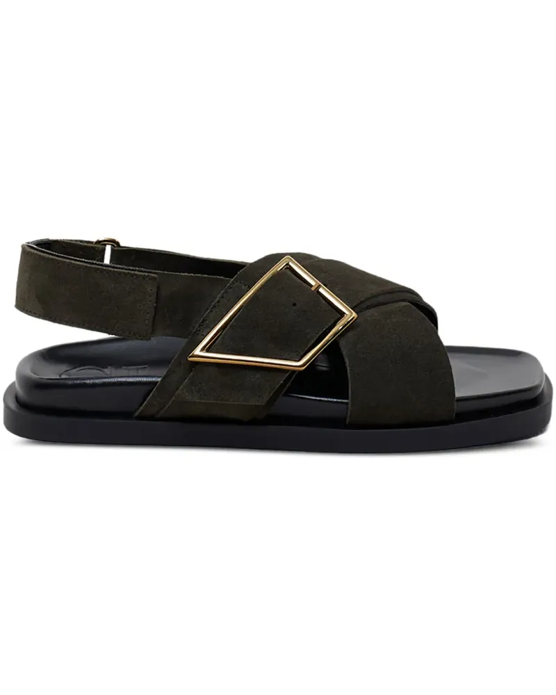 Closed Sandalen mit überkreuzten Riemen - Schwarz Schwarz