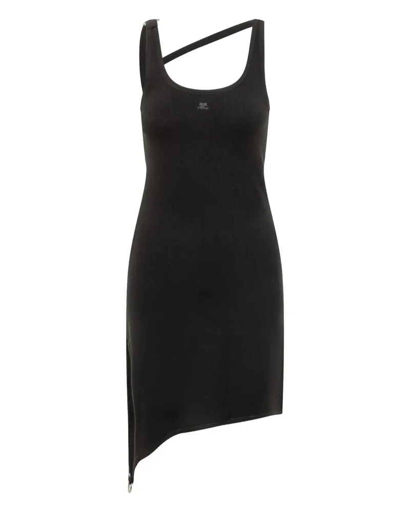 Courrèges Minikleid mit asymmetrischem Riemen - Schwarz Schwarz