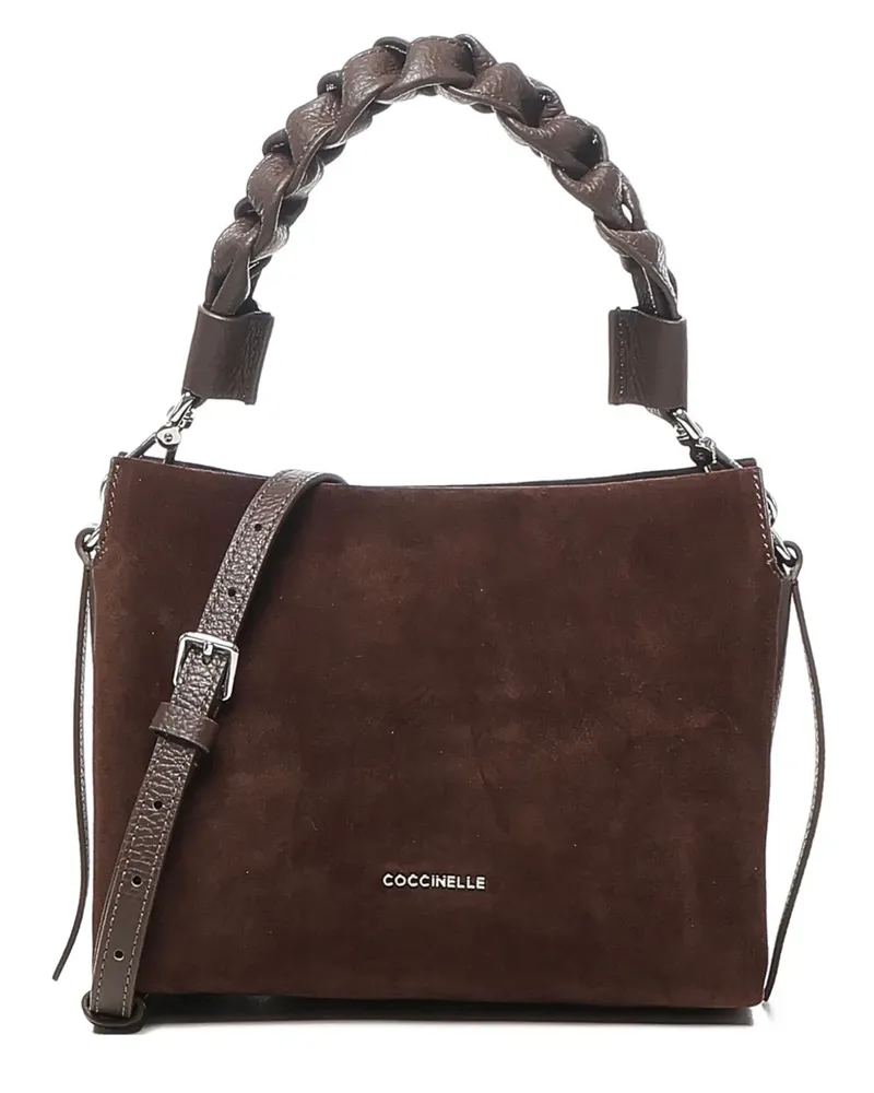 Coccinelle Schultertasche mit Flechtriemen - Braun Braun