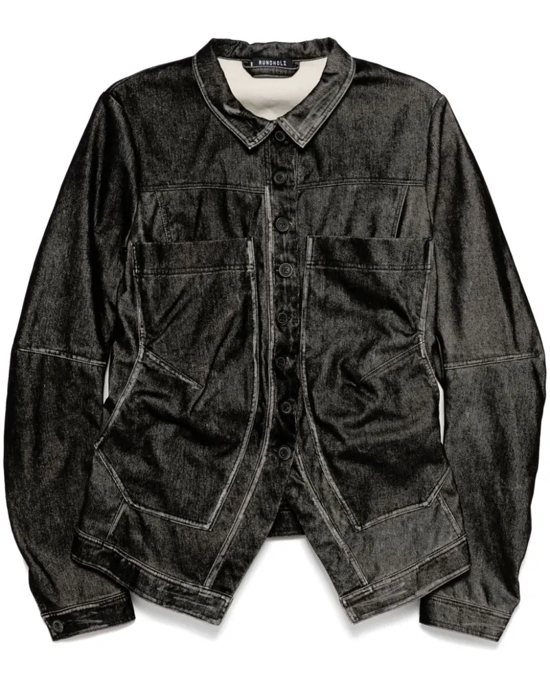 Studiorundholz Jacke mit Einsätzen - Schwarz Schwarz