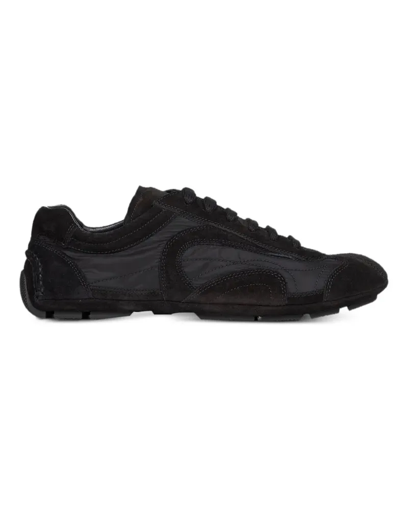 Prada suede-panelled sneakers - Schwarz Schwarz