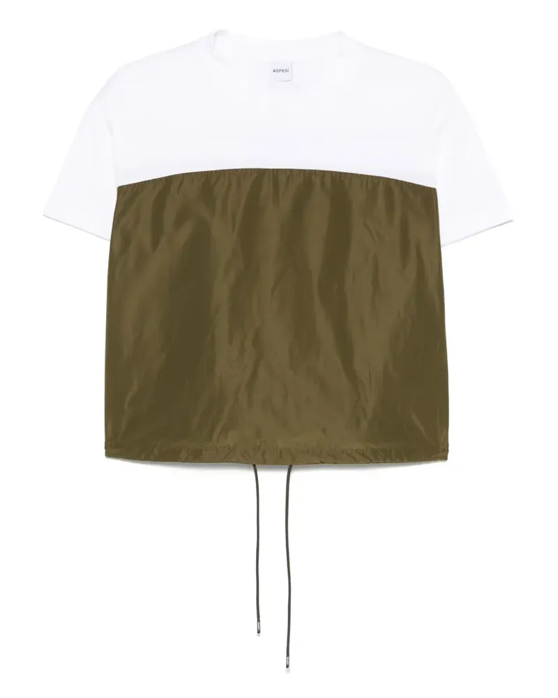 ASPESI T-Shirt in Colour-Block-Optik - Weiß Weiß