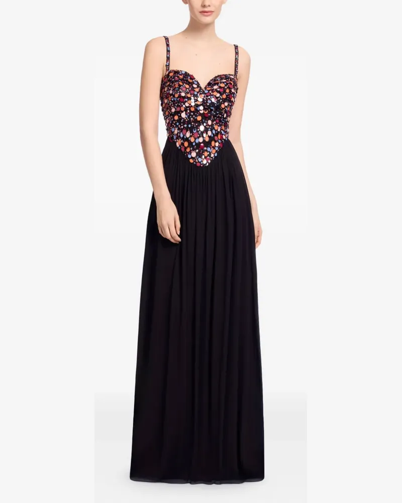 Elie Saab Maxikleid mit Pailletten - Schwarz Schwarz