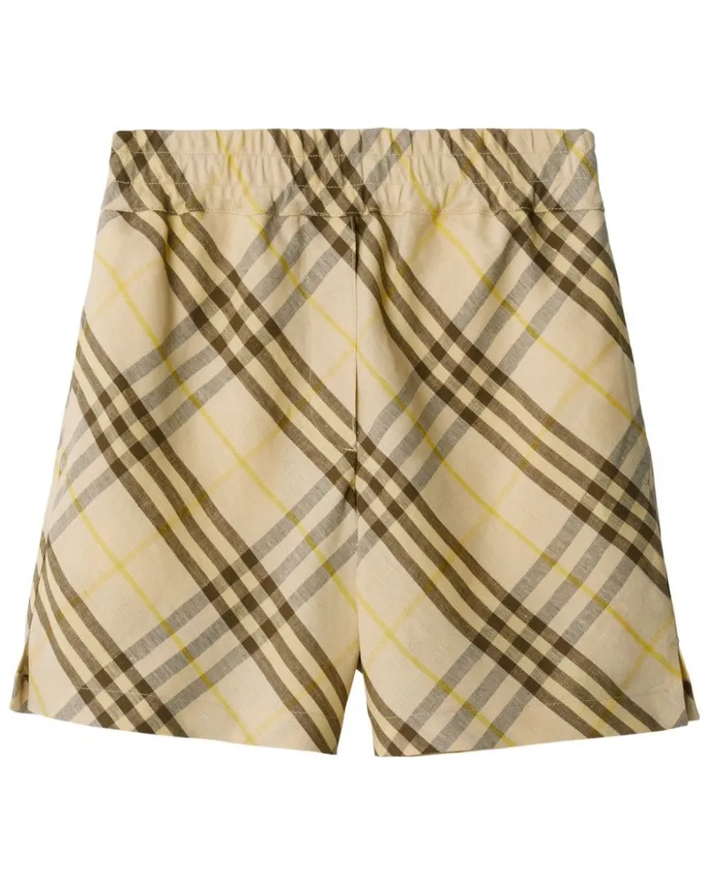 Burberry Karierte Shorts aus Leinen - Nude Nude