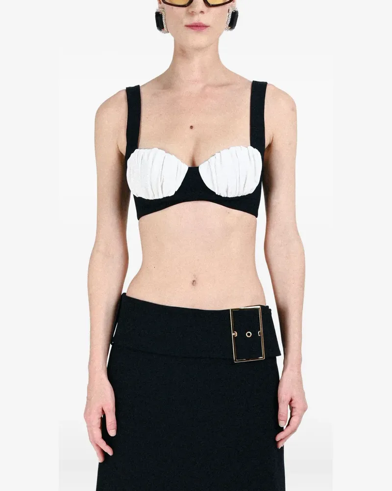 Rowen Rose gathered-cup bra - Schwarz Schwarz