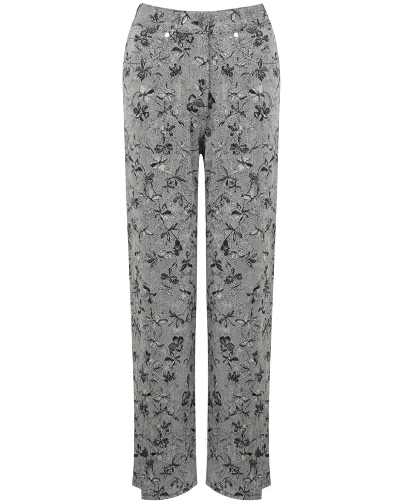 Ports 1961 Straigh-Leg-Jeans mit Blumen-Print - Weiß Weiß