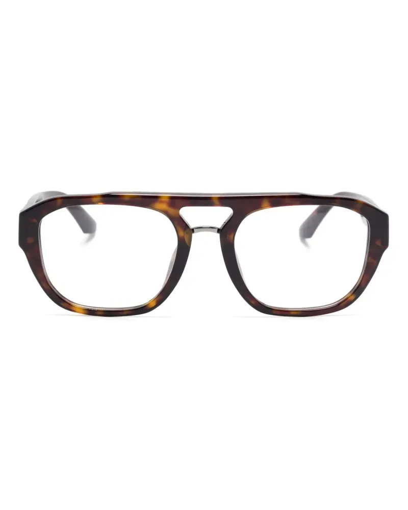 Dolce & Gabbana Brille mit Logo-Schild - Braun Braun