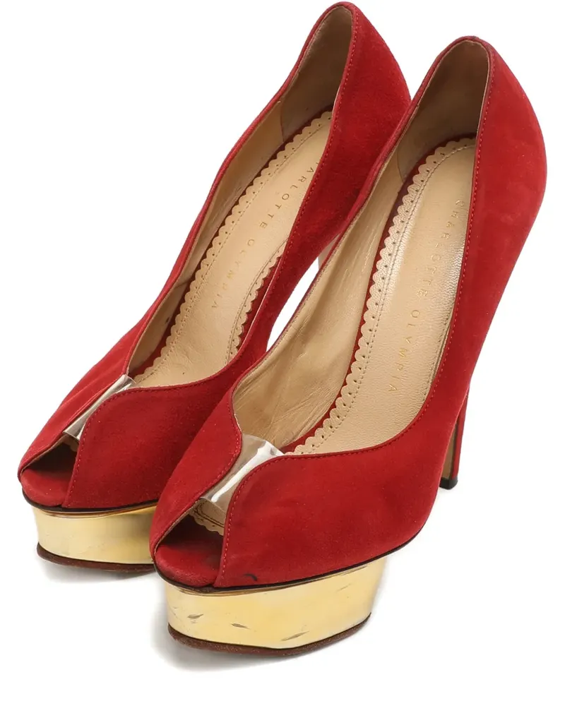 Charlotte Olympia Pumps mit Plateau - Rot Rot