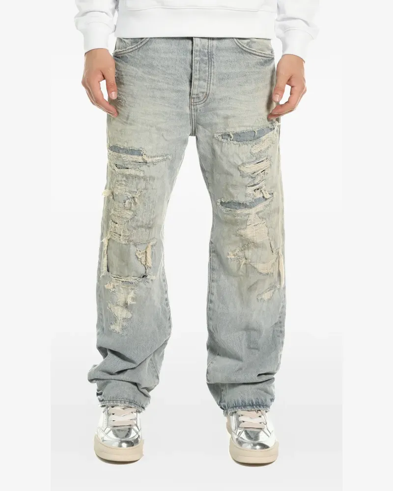 PURPLE BRAND distressed-effect straight-leg jeans - Blau Blau