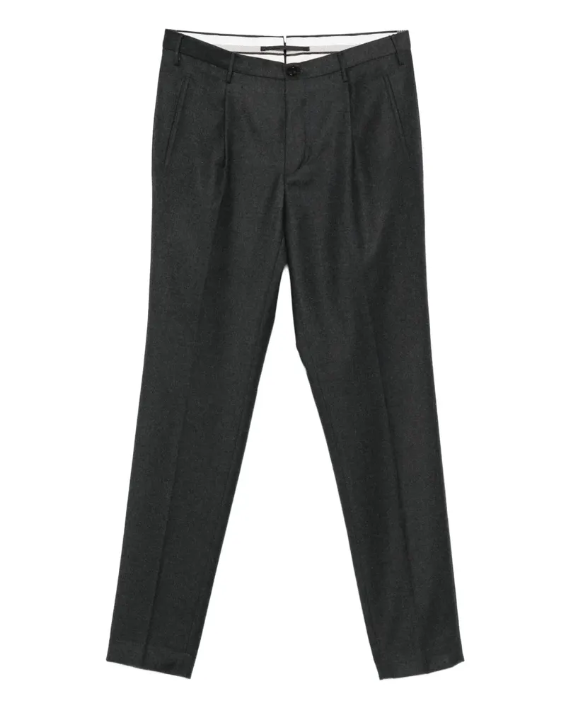 Incotex Tapered-Hose mit Bundfalten - Grau Grau
