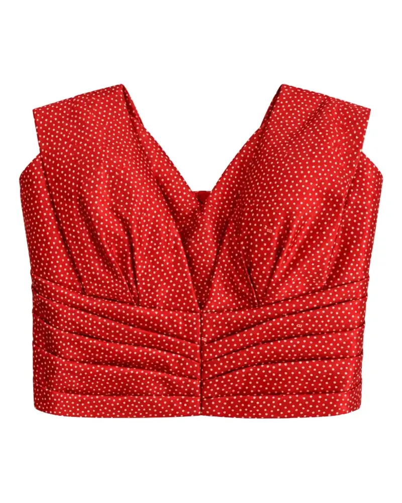 Elisabetta Franchi Gazar Schnürtop mit Polka Dots - Rot Rot