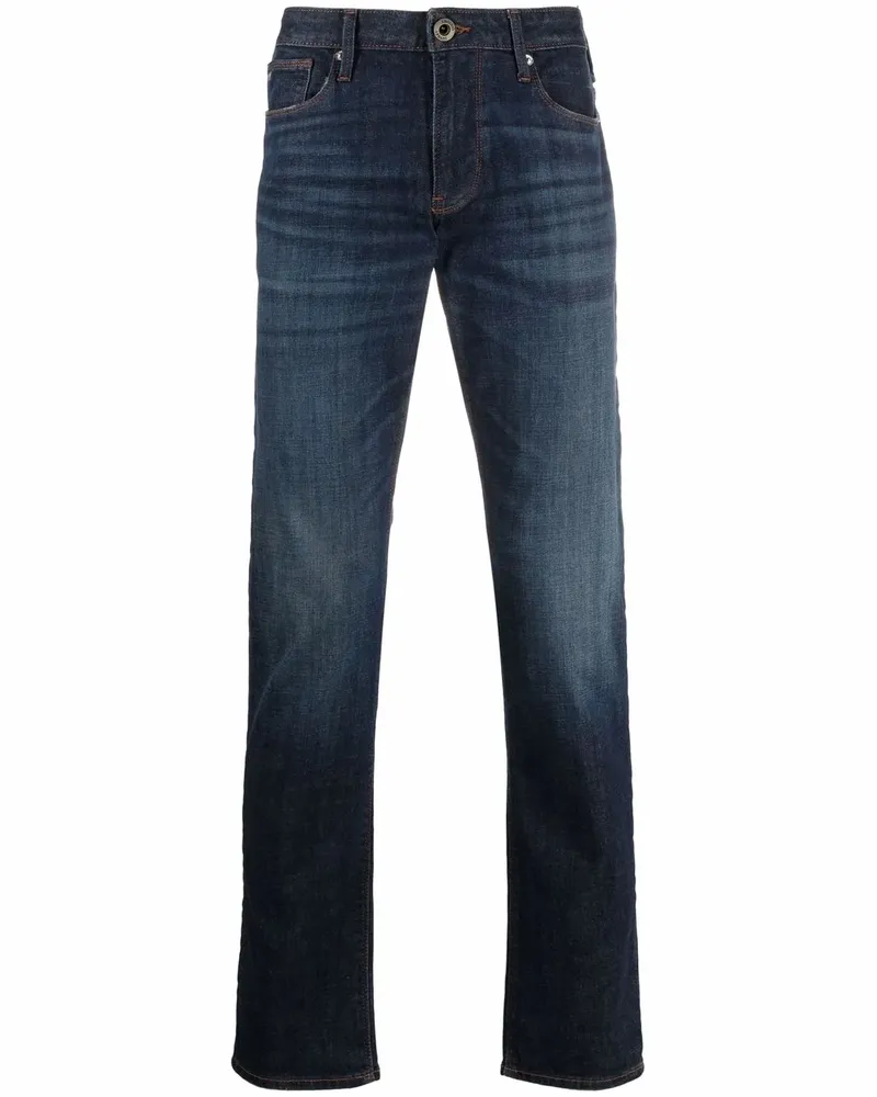 Emporio Armani Halbhohe Straight-Leg-Jeans - Blau Blau