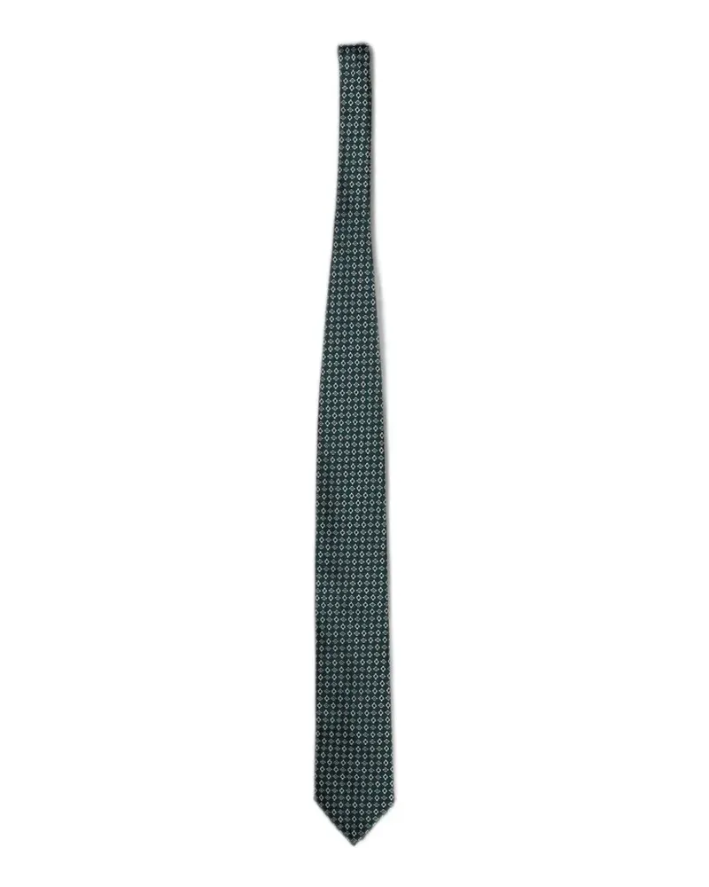 Ermenegildo Zegna geometric-jacquard silk tie - Grün Grün