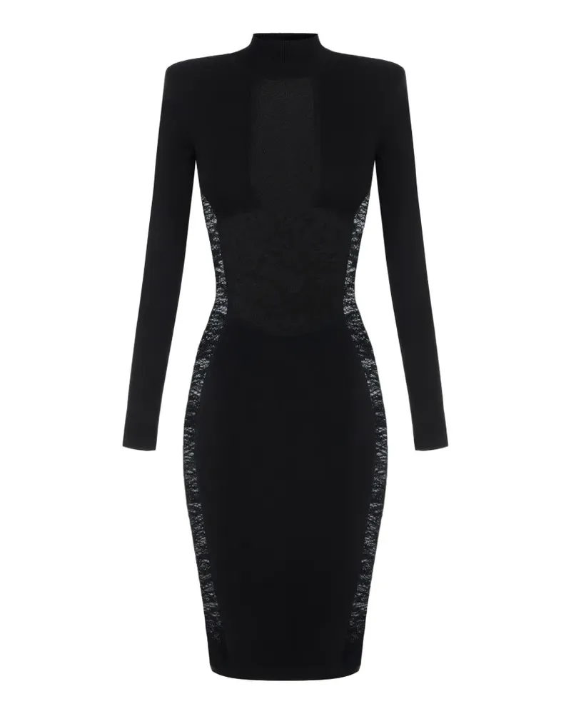 Elisabetta Franchi Kleid mit Mesh-Einsatz - Schwarz Schwarz