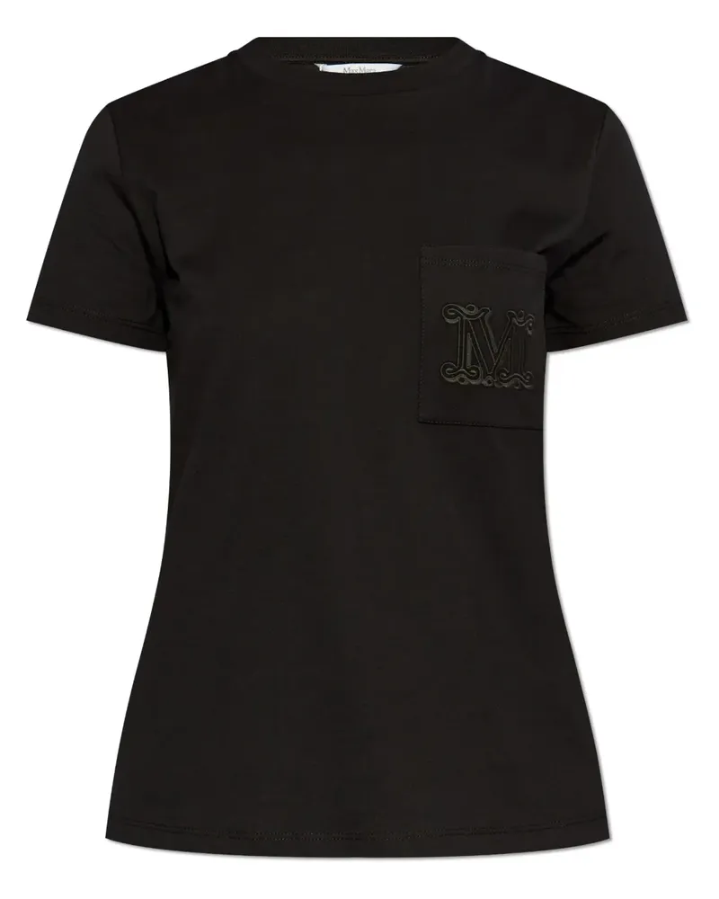 Max Mara T-Shirt mit Logo-Stickerei - Schwarz Schwarz